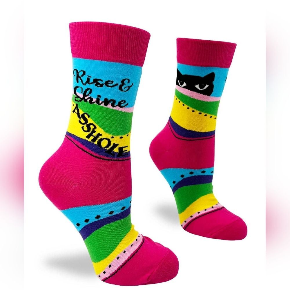 Rise and Shine Assh*le Crew Socks from FabDaz